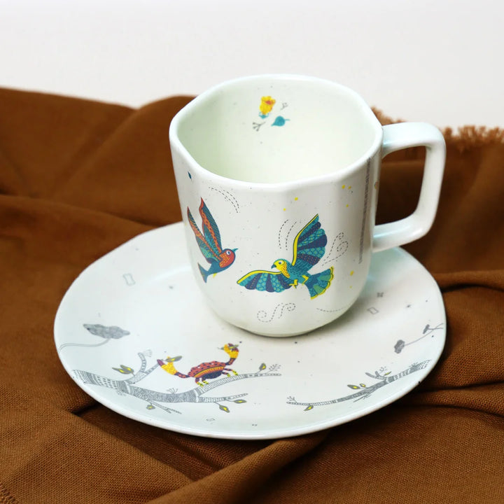Prithvi | Ceramic Mugs and Plates | Set of 4