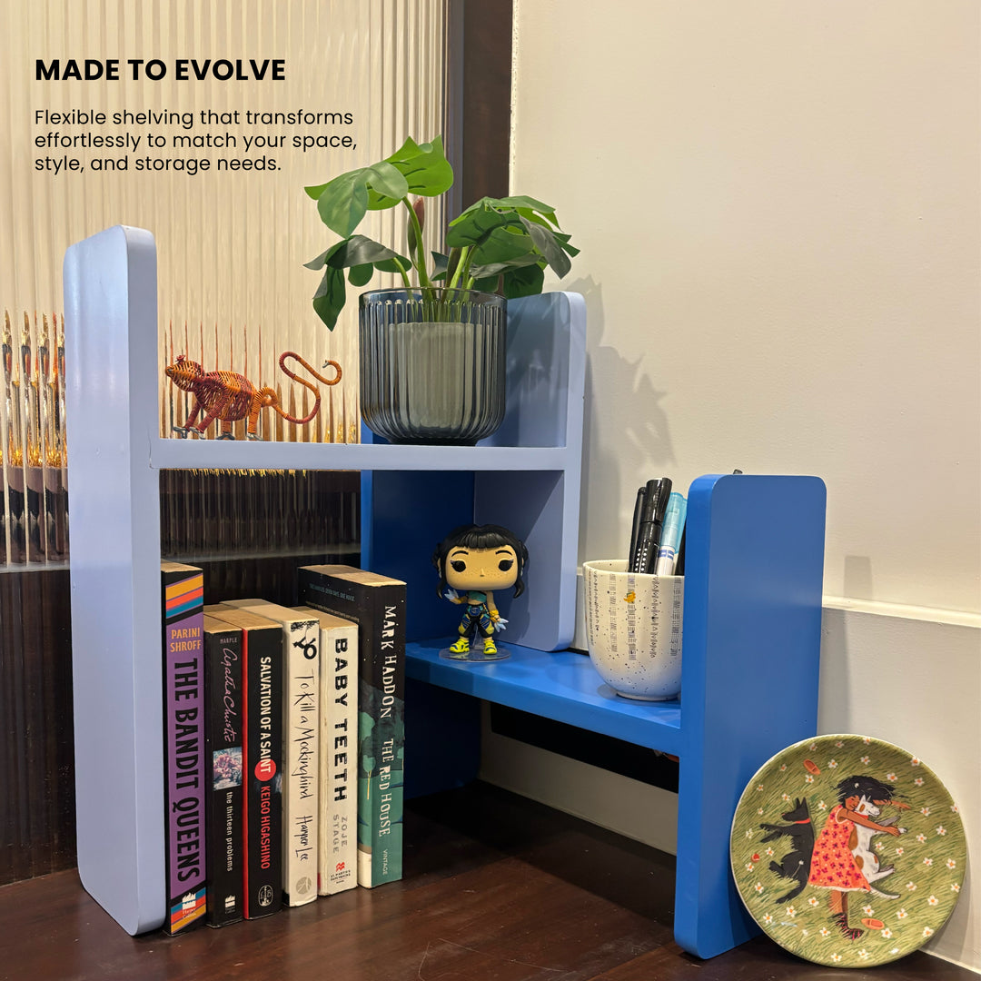 The H Shelf | Modular Desk Shelf | Set of 2 | Haze Blue & Ink Blue