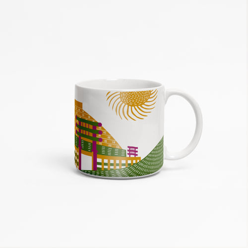 Mug featuring Saanchi Stupa in gond art form | ceramic mugs