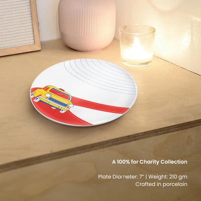 Side view showing a evening snacks plate with dimensions | pasta plate