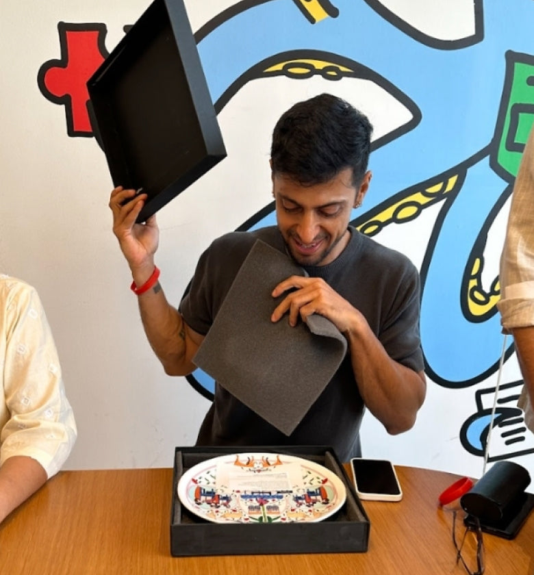 Unboxing an art plate gift