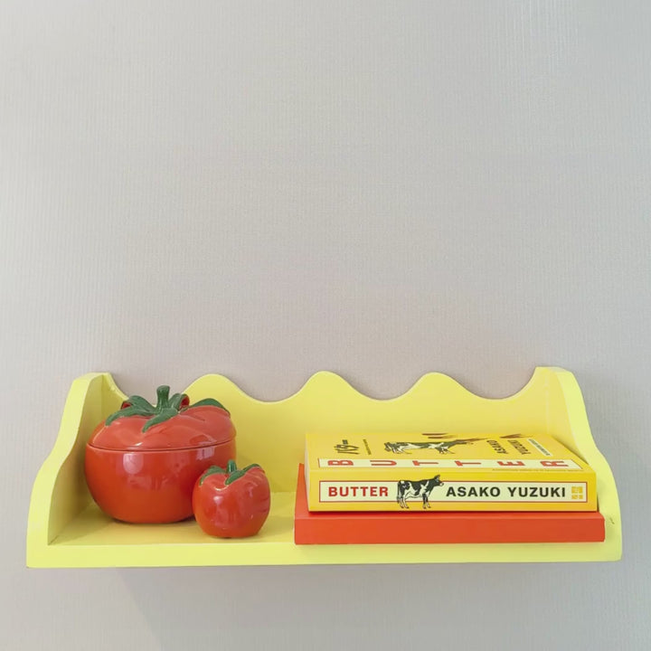 Swerve Baby | Wall Accent Shelf | Set of 2 | Blush Red & Butter Yellow Combo