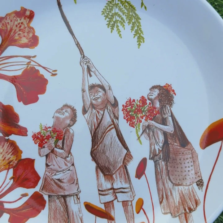 Gulmohar Tree | Ceramic Decor Plate | 10"