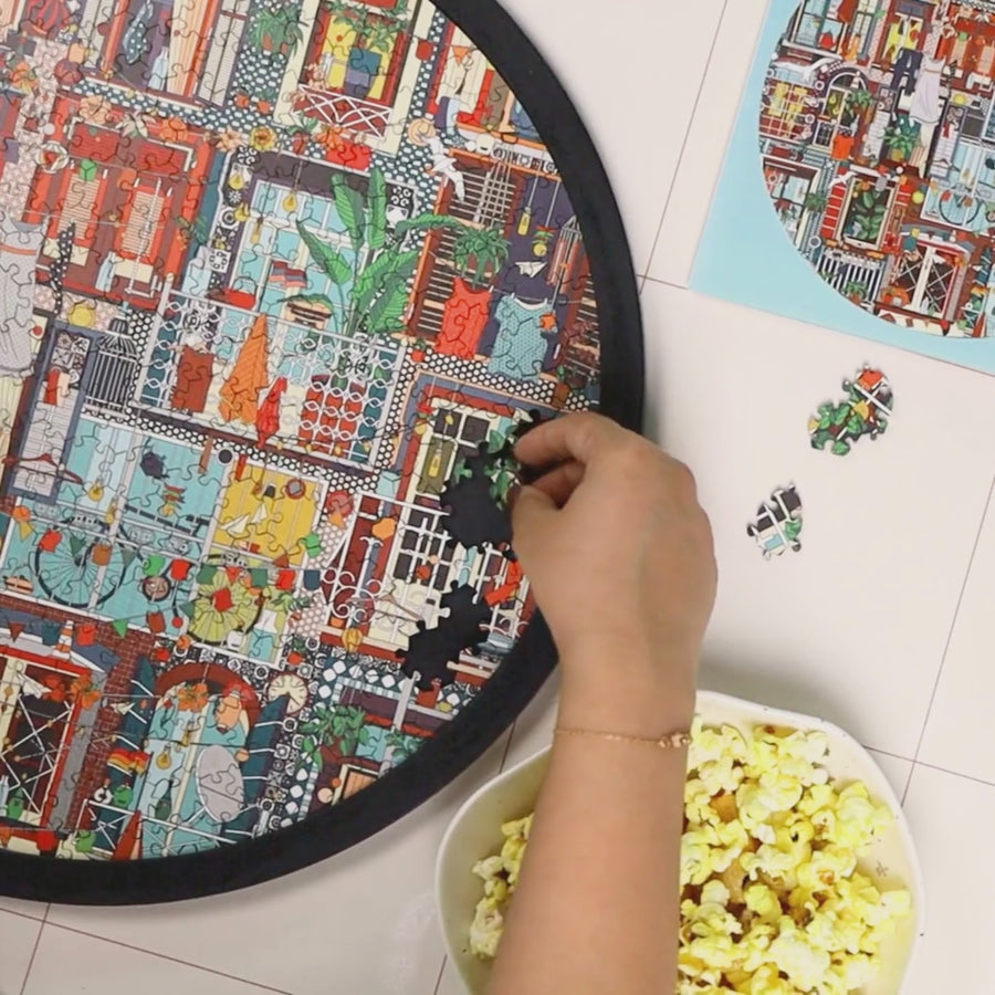 Shop Living Windows Framed Puzzle – Circular Wall Art Inspired by Urban ...